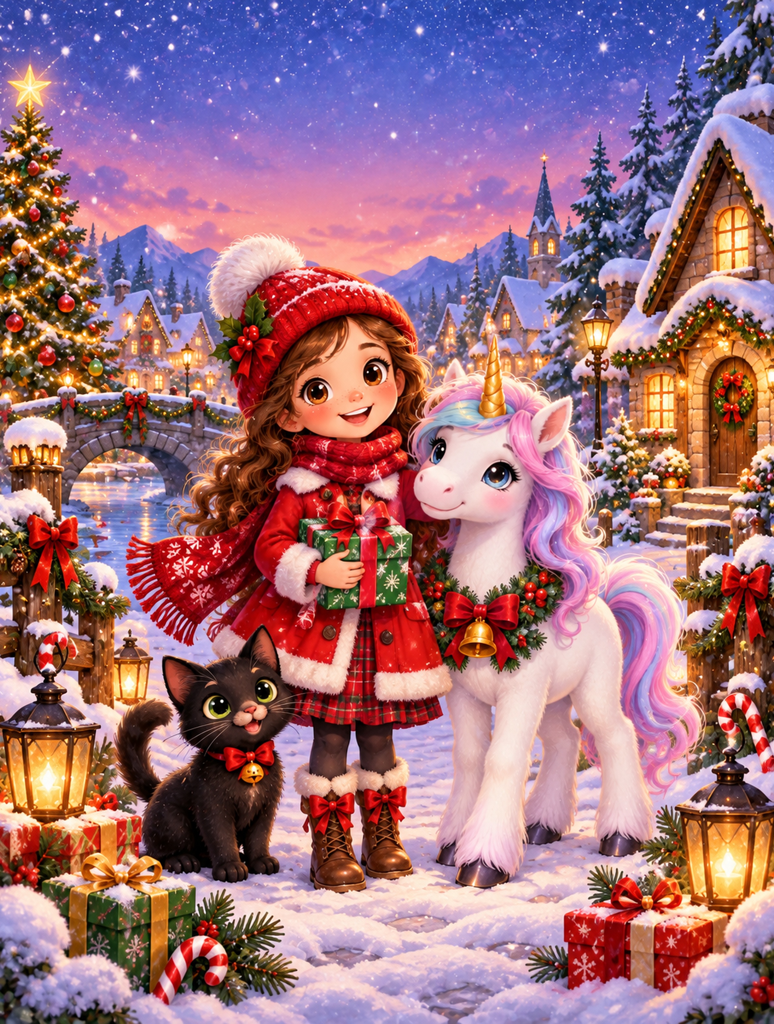 Cute Christmas Magic coloring book cover