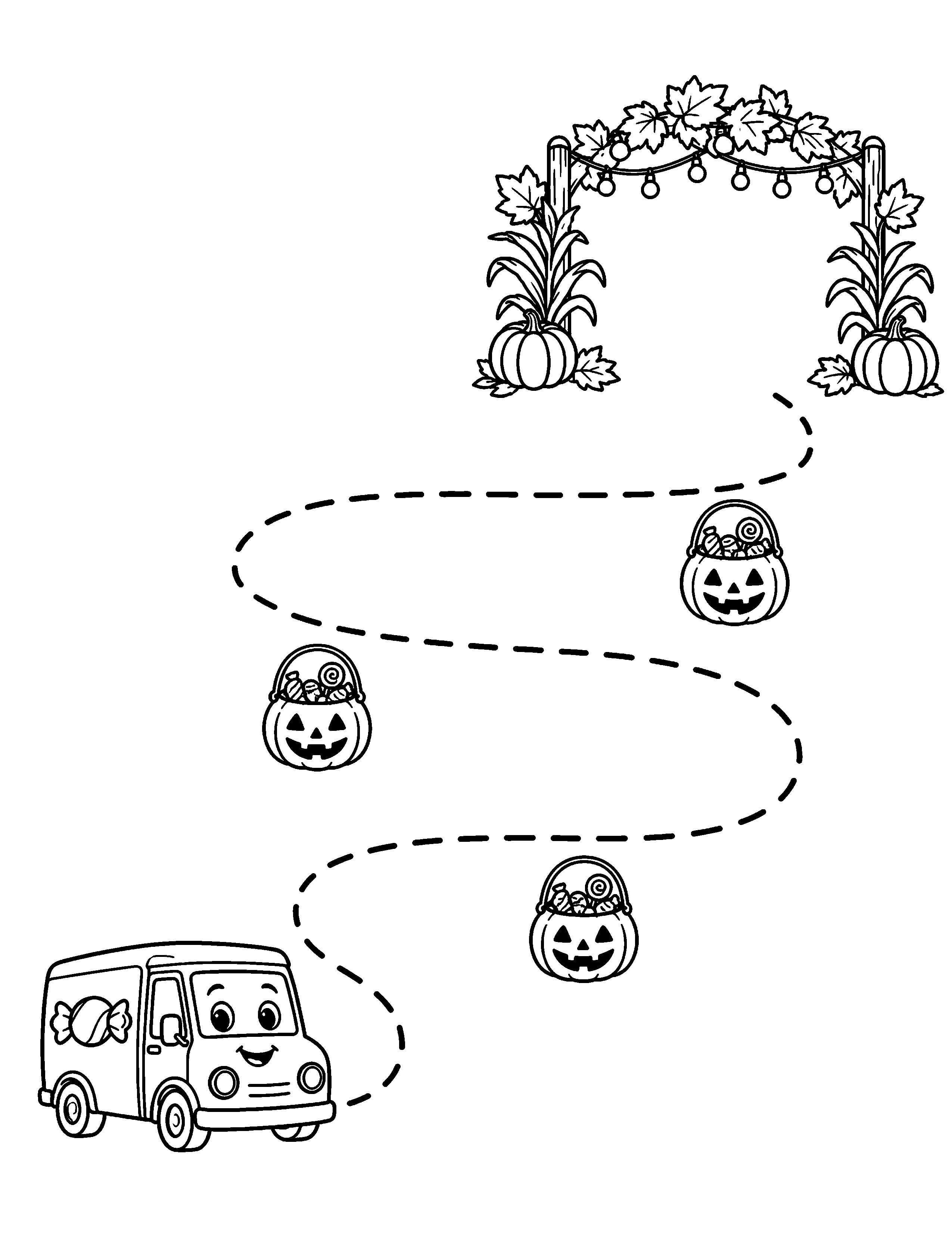 Actual preschool route activity from Spooky Trucks