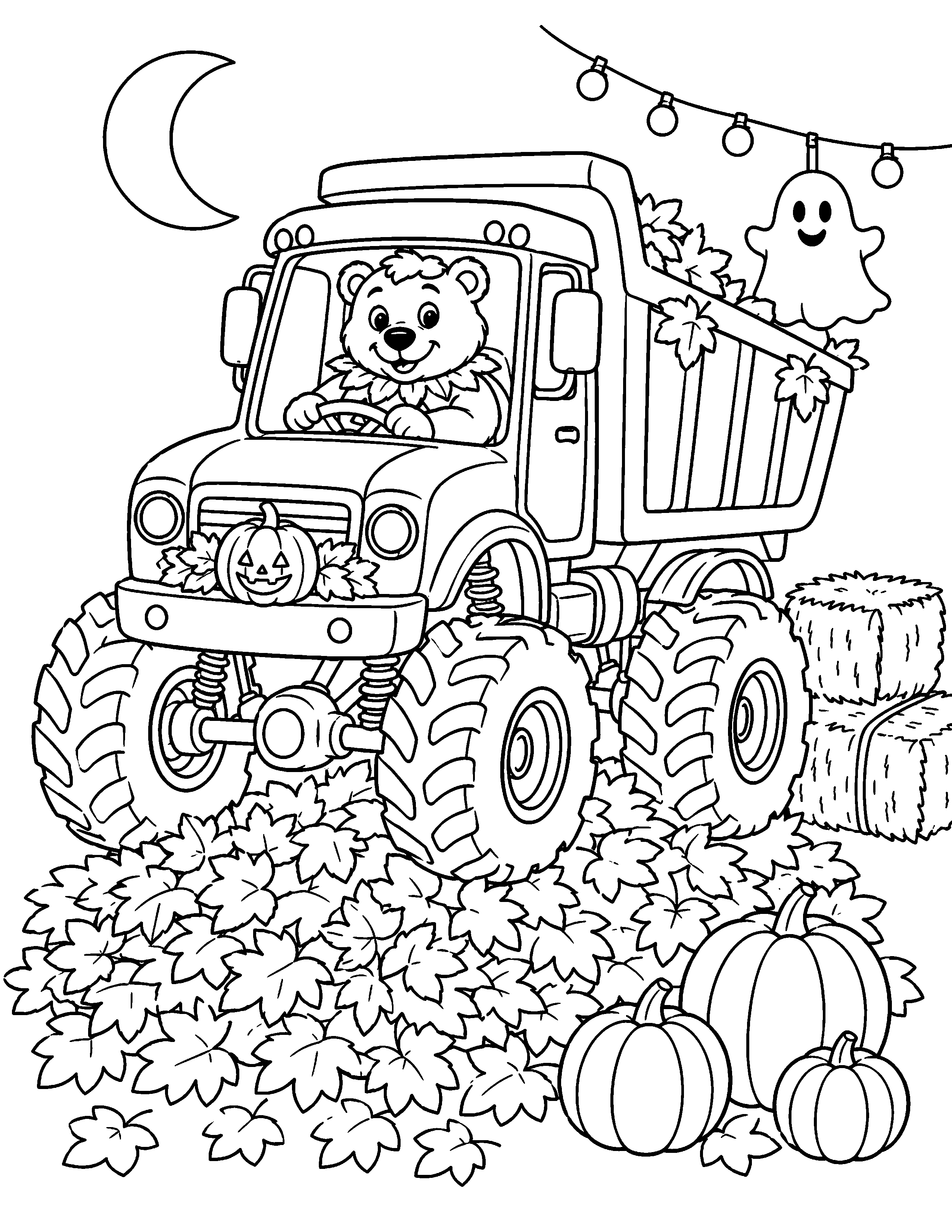 Actual monster truck coloring page from Spooky Trucks